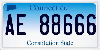 CT license plate AE88666