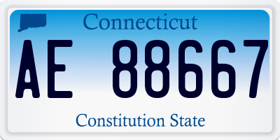 CT license plate AE88667