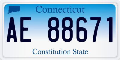 CT license plate AE88671