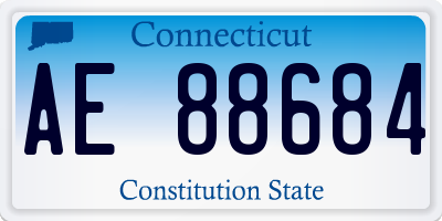 CT license plate AE88684