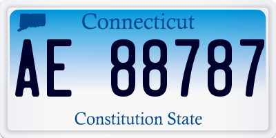 CT license plate AE88787