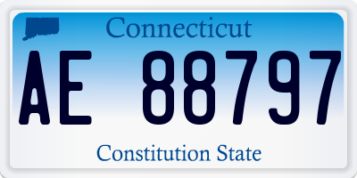 CT license plate AE88797