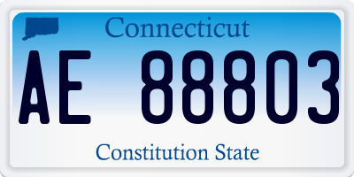 CT license plate AE88803