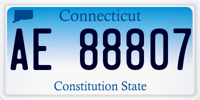 CT license plate AE88807