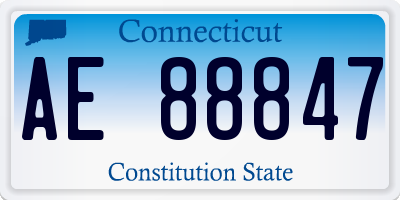 CT license plate AE88847