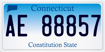 CT license plate AE88857