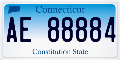 CT license plate AE88884