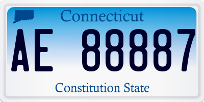 CT license plate AE88887