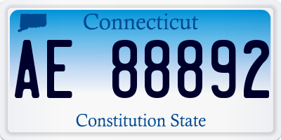 CT license plate AE88892