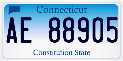 CT license plate AE88905