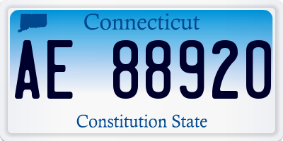 CT license plate AE88920