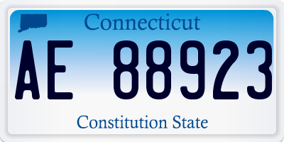 CT license plate AE88923
