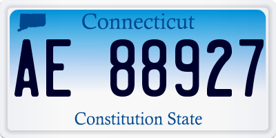 CT license plate AE88927