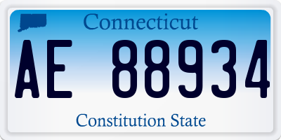 CT license plate AE88934