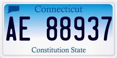 CT license plate AE88937