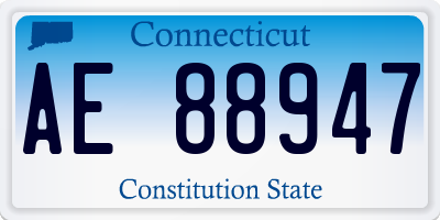 CT license plate AE88947