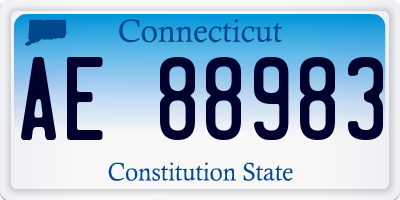 CT license plate AE88983