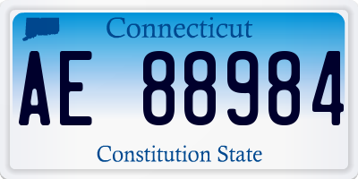 CT license plate AE88984