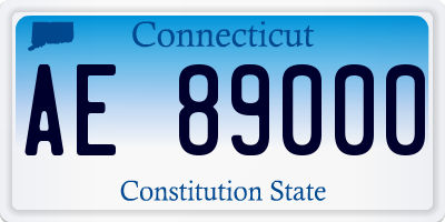 CT license plate AE89000