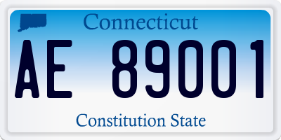 CT license plate AE89001