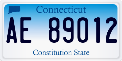 CT license plate AE89012