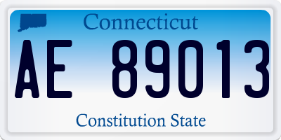 CT license plate AE89013