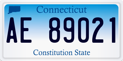 CT license plate AE89021