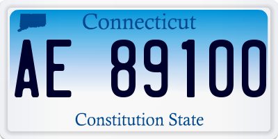 CT license plate AE89100