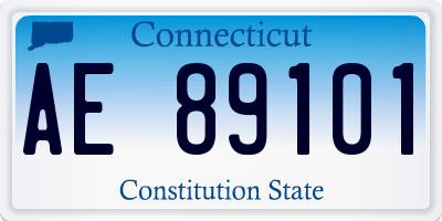 CT license plate AE89101