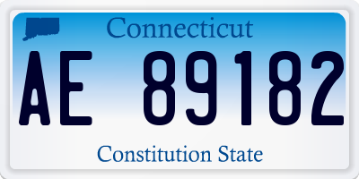 CT license plate AE89182