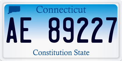 CT license plate AE89227