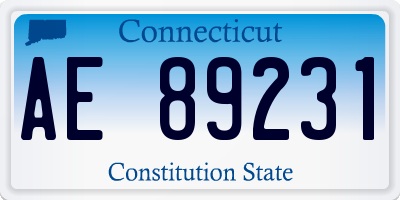 CT license plate AE89231