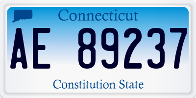 CT license plate AE89237