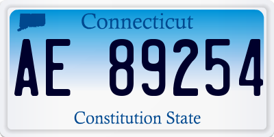 CT license plate AE89254