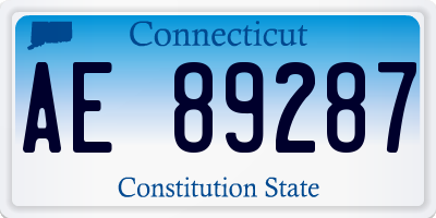 CT license plate AE89287
