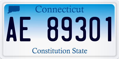 CT license plate AE89301