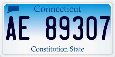 CT license plate AE89307