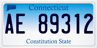 CT license plate AE89312