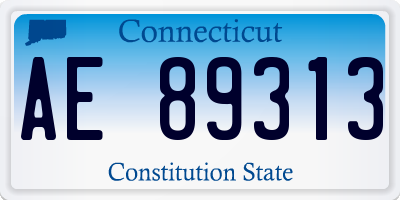 CT license plate AE89313