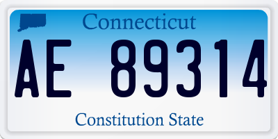 CT license plate AE89314