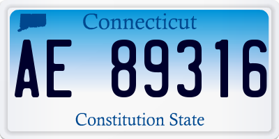 CT license plate AE89316