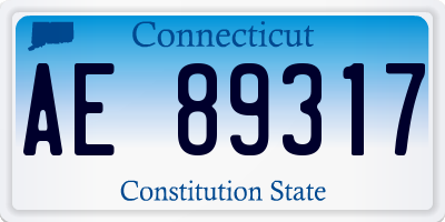 CT license plate AE89317