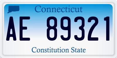 CT license plate AE89321