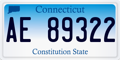 CT license plate AE89322