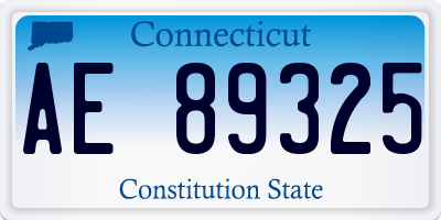 CT license plate AE89325