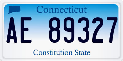 CT license plate AE89327