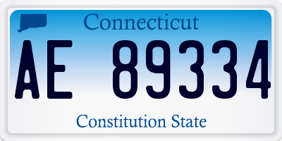 CT license plate AE89334