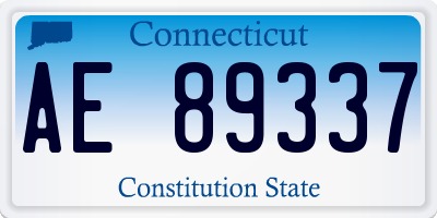 CT license plate AE89337