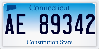 CT license plate AE89342