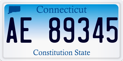 CT license plate AE89345